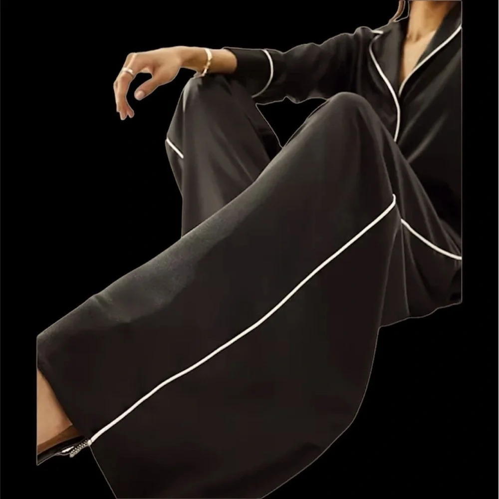 Zara satin pyjama piping style one  piece jumpsuit New